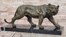 Cast Bronze Prowling Tiger Sculpture with Verdigris Patina — listing 4