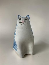 Handmade Studio Pottery Stoneware Mug with Blue Cat Design — listing 6