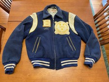 Vintage Youngstown Bowling League Varsity Jacket - Green Wool with Leather Sleeves, Chenille 'Rob 91' Detailing — listing 4