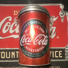 Coca-Cola "Have a Coke" Tall Lidded Tin Canister with Retro Delicious Refreshing Graphics — listing 3