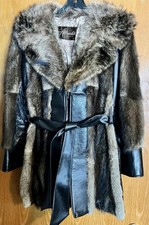 Vintage Brown Fur Jacket with Vertical Pelt Construction — listing 5