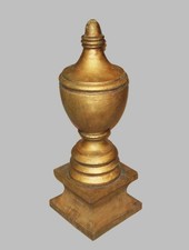 Pair of Gilt Carved Feather-Motif Finials / Decorative Bud Vases