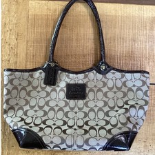Coach Signature Jacquard Khaki/Brown Tote Bag — listing 3
