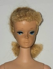 Vintage Mattel Barbie Ponytail Doll in Zebra-Stripe Swimsuit, Blonde