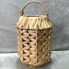 Set of 2 Woven Rattan Lantern Baskets with Open Flared Design — listing 4