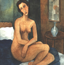 Original Signed Watercolor Painting of Kneeling Women in Church, Signed 'J. Flores' — listing 2