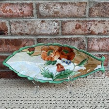 Vintage Hand-Painted Lusterware Poppy Bowl with Ruffled Star-Shaped Rim — listing 6