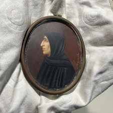 Antique Hand-Painted Miniature Portrait of Renaissance Musicians, Signed — listing 6