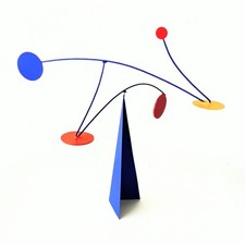 Kinetic Hanging Brass Disc Mobile in the Style of Alexander Calder