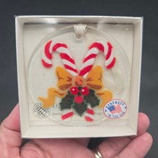 Handmade Fused Glass Onion Ornament with Monogram 'B' and Gold Filigree, Beaded Hanger — listing 4