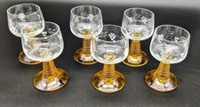 Vintage Roemer German Wine Glasses with Green Beaded Prunt Stems (Set) — listing 3