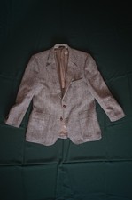 Vintage Harris Tweed Herringbone Sport Coat by Halborne Hall Brown, Grey/Brown, 2-Button