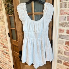 Hollister White Linen Blend Romper with Ruffle Straps — listing 5