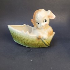 Ceramic Nautical Rowboat Planter with Fishing Net Detail — listing 2