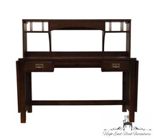 Bassett Brown Wood Writing Desk with Four Drawers and Tapered Legs — listing 5