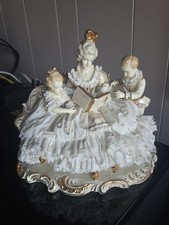 German Porcelain Figurine of Rococo Courting Couple with Blue Crown Mark — listing 4