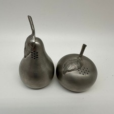 Vintage Figural Pewter Apple & Pear Salt and Pepper Shaker Set — listing 3