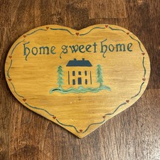 Vintage Red-Painted Wood Wall Shelf with Drawer and Fruit-Motif Backing — listing 2