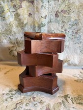 Beige Hand-Painted 6-Tier Swivel Jewelry Box with Pink Rose Floral Design — listing 3