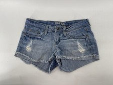 Bebe Electric Blue Cotton Cut-Off Denim Short Shorts, Size 27 (US 4) — listing 2