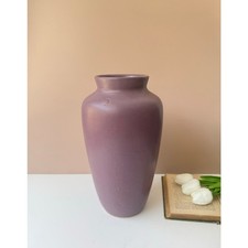 Vintage Purple/Lavender Matte Glaze Art Pottery Vase with Ribbed Baluster Form — listing 3