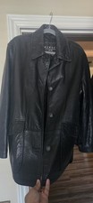 Vintage 1980s Winlit Black Leather Jacket with Tooled/Embossed Panels and Suede Inserts, Shawl Collar, Oversized Fit — listing 2