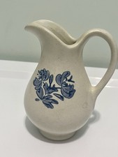 Vintage Pfaltzgraff Ceramic Creamer Pitcher with Blue-Green Banded Base — listing 3