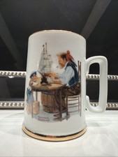 Norman Rockwell Ceramic Coffee Mug with Nautical/Maritime Scene and Gold Trim — listing 6