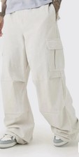 BoohooMAN Light Wash Baggy Cargo Denim Pants — listing 3