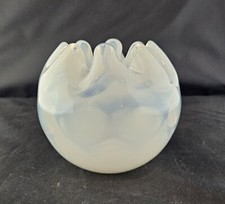 Clear Glass Rose Bowl Vase with White Spot Decoration — listing 4