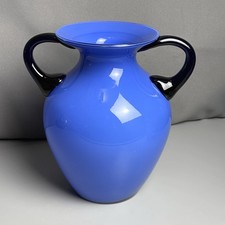 Cobalt Blue Hand-Blown Art Glass Oval Bowl with Rolled Rim — listing 5