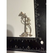 Vintage Figural Chamberstick Candle Holder Brooch with Rhinestones — listing 2