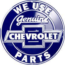 Genuine Chevrolet Parts Round Metal Advertising Sign (Reproduction) — listing 5