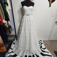 Adrianna Papell Red Beaded-Waist Sleeveless Tulle Evening Gown — listing 5