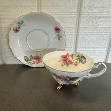 Vintage Hand-Painted Violets Footed Teacup and Saucer, Made in Japan — listing 2