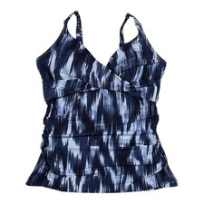 Black & White Dot Print Tankini Swim Top with Front Tie — listing 5