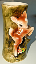 Mid-Century Ceramic Deer Head Figural Vase, Beige Cream & Brown, 8 inch — listing 3