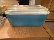 Vintage Pyrex 502-B Blue Refrigerator Dish with Ribbed Glass Lid — listing 6