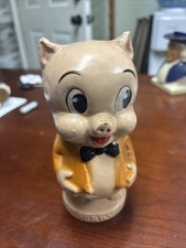 Vintage Chalkware Smiling Pig Piggy Bank, listing 6