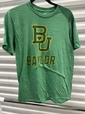 Vintage 90s Baylor Bears Logo Athletic Sharktooth Snapback Hat Green/Cream — listing 6