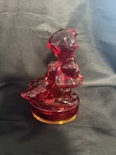 Amberina Art Glass Figurine of Girl with Two Geese, 5.5 inches — listing 6