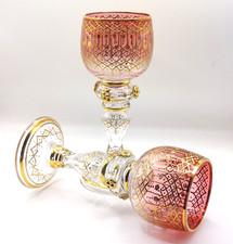 Bohemian Ruby Red Cut-to-Clear Engraved Glass Vase with Stag Motif — listing 4