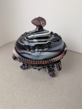 Vintage Slag Glass Table Lamp with Bronze Cherub Base and Figural Lily Florals, 18" Tall — listing 3