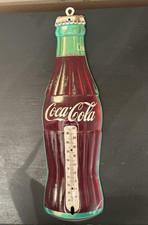 Coca-Cola Contour Bottle-Shaped Embossed Tin Thermometer — listing 5