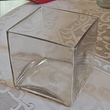 Cased Cream and Amber Glass Square Cube Vase — listing 3