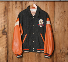 Louisville Slugger Cooper Collections Wool & Leather Varsity Baseball Jacket, Size M, listing 6