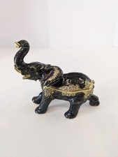 Figural Cast Metal Elephant Trinket/Soap Dish with Raised Trunk Heavy and dense — listing 5