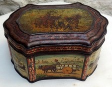 Antique Huntley & Palmers 'Sweet Assorted Biscuits' Lithographed Tin Box with Royal Warrant — listing 3