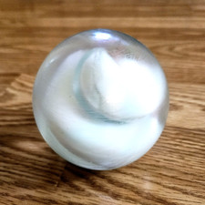 Frosted Glass Cathedral-Arch Paperweight with Cameo Saint Francis Figure