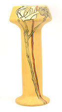Arts & Crafts Matte Green Art Pottery Vase with Stylized Floral Decoration Impressed 'Roseville' or 'RV' mark